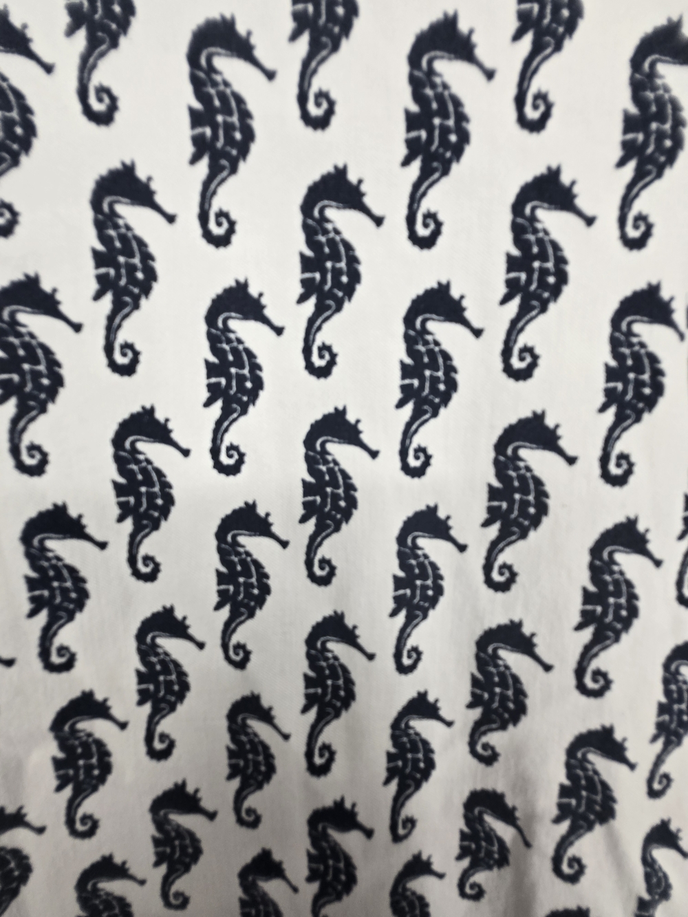 Attyre White Cropped Pants with Navy Seahorse Print 18W (7046) - Picture 2 of 5